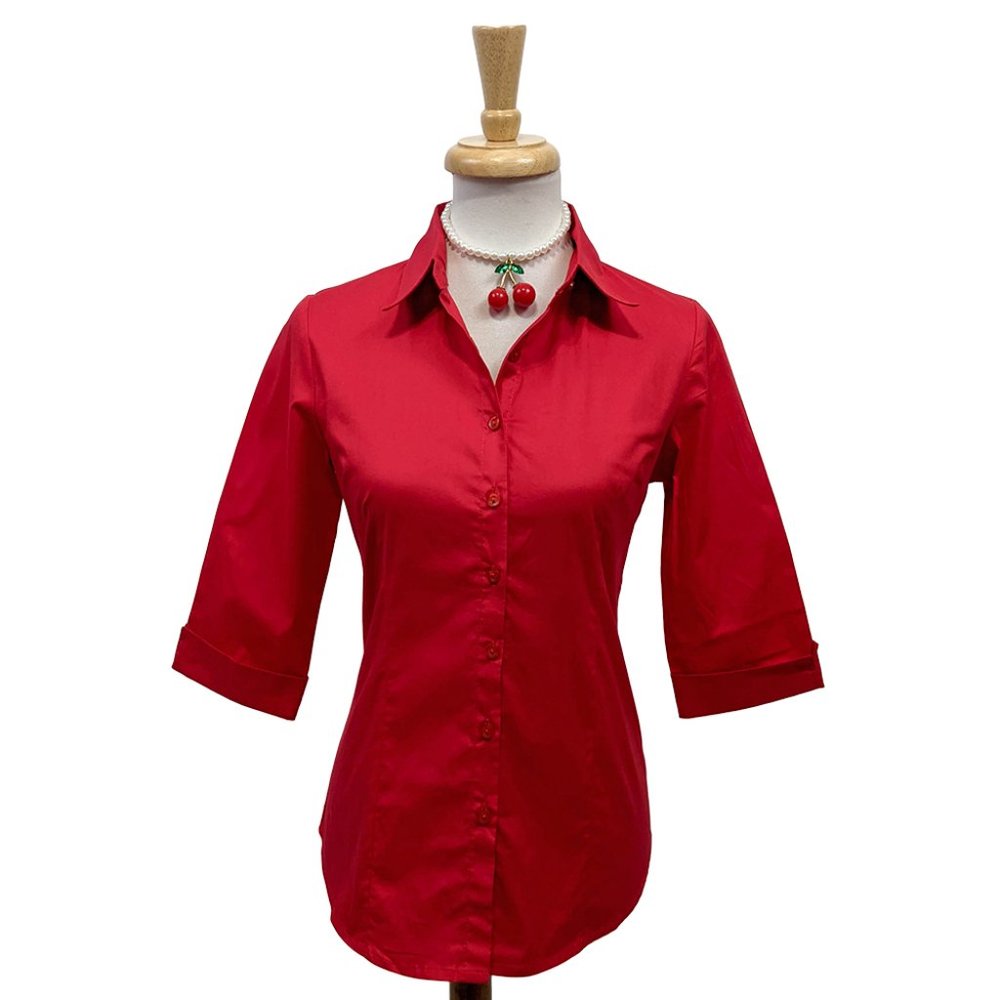 TOBS The Quintessential Pinup Blouse - Red - Picture 2 of 3